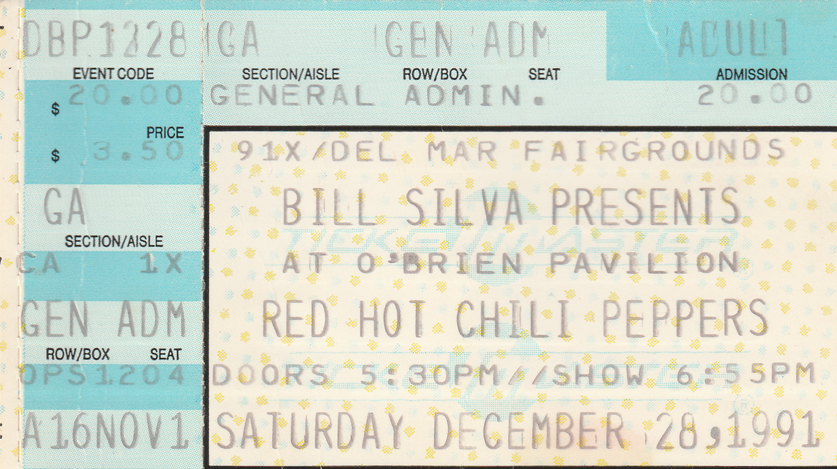 Dec Red Hot Chili Peppers Nirvana Pearl Jam At Del Mar Fairgrounds Del Mar