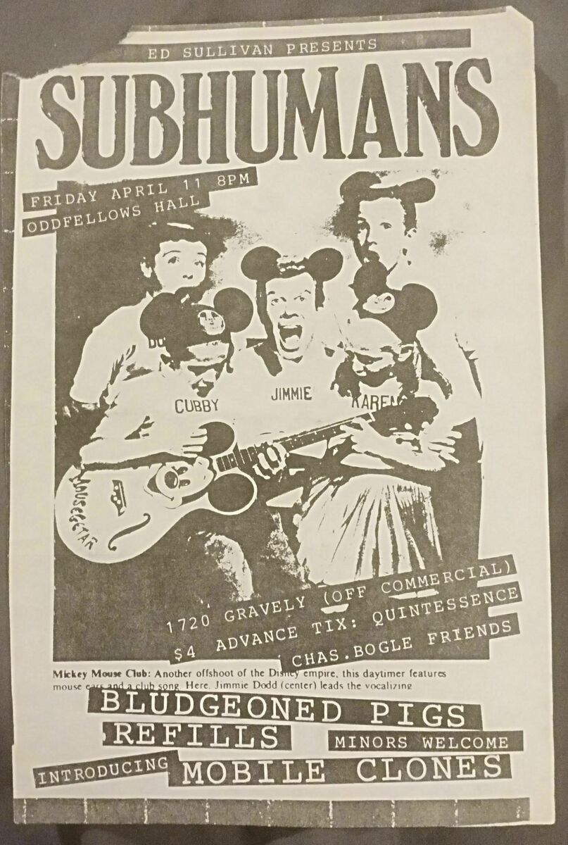 Subhumans (Canadian) Concert & Tour History | Concert Archives