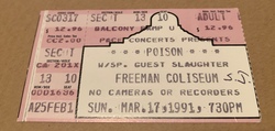 My ticket stub. It was a good show. , Poison / Slaughter on Mar 17, 1991 [902-small]