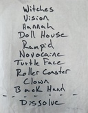 Setlist that I received from the show, Switchblade Symphony / Sunshine Blind on Jun 8, 1997 [526-small]