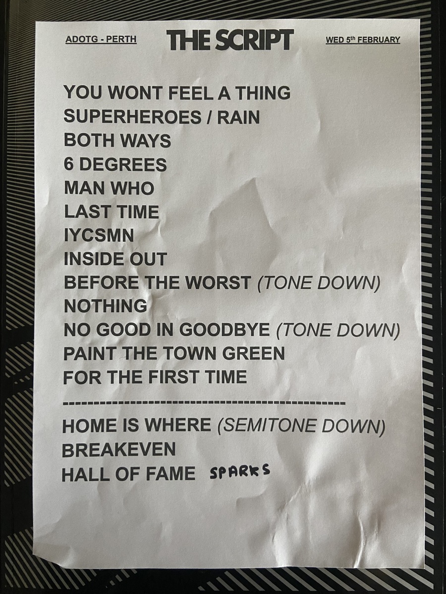The Script Concert & Tour History (Updated for 2025) Concert Archives