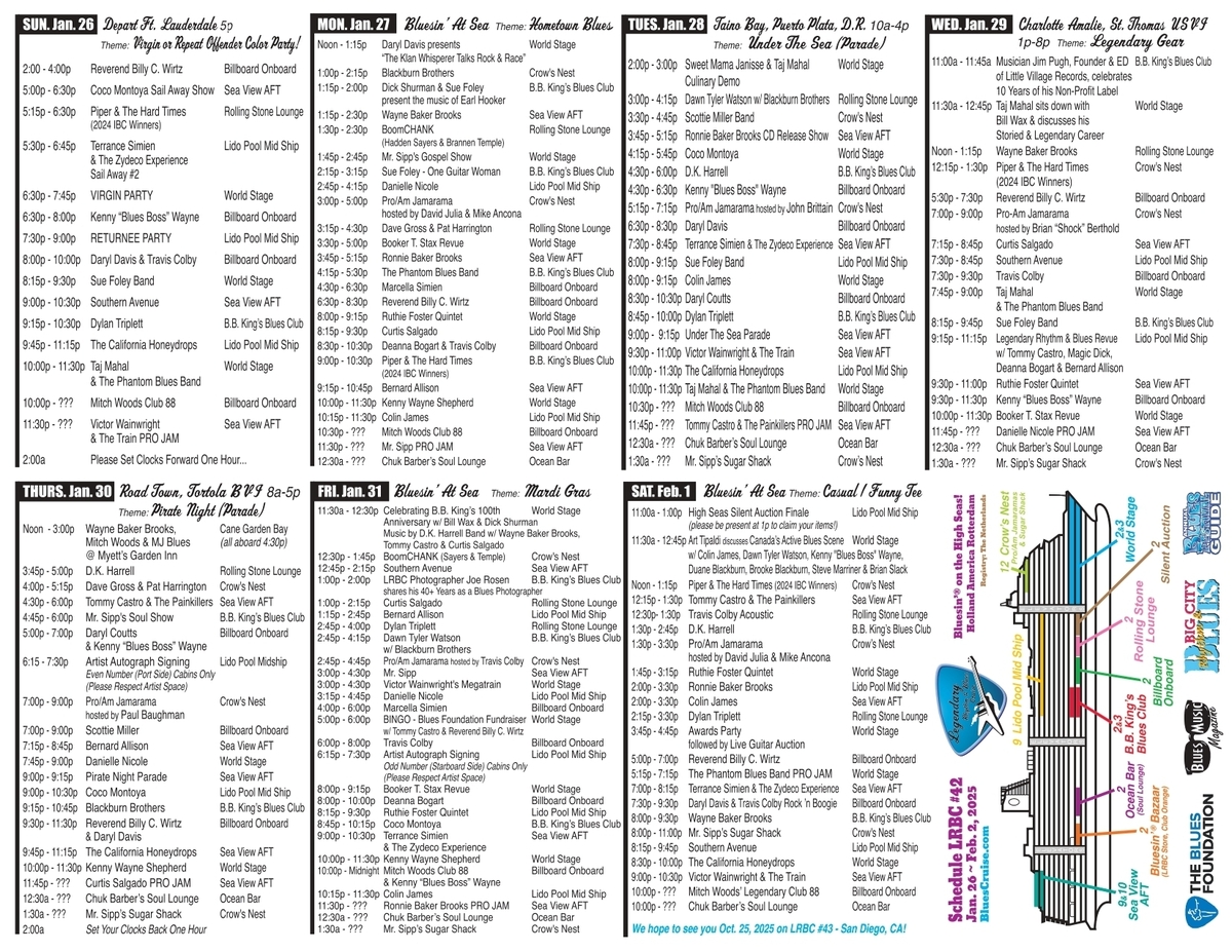 Jan 26, 2025 Legendary Rhythm & Blues Cruise 42 Eastern Caribbean at Holland America Line MS