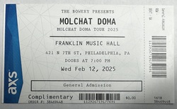 ticket stub, tags: Ticket - Molchat Doma / Sextile on Feb 12, 2025 [304-small]