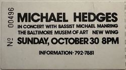 City Paper advertisement, Michael Hedges on Oct 30, 1983 [210-small]