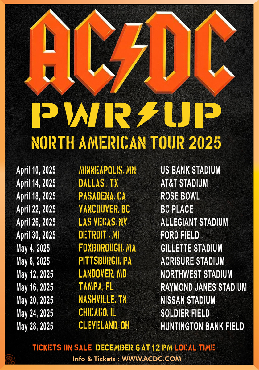 AC/DC Concert & Tour History (Updated for 2025 - 2026) | Concert Archives