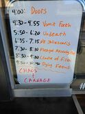 this is missing Corpse Pile, lists Vomit Forth in their time slot. and doors opened 30 minutes late, Chaos & Carnage 2025 on Apr 17, 2025 [501-small]