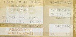 tags: Grease (Cast), Ticket - Grease (Cast) on Jul 12, 1997 [718-small]