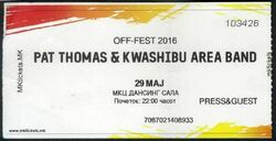 Concert ticket, Pat Thomas & Kwashibu Area Band on May 29, 2016 [232-small]
