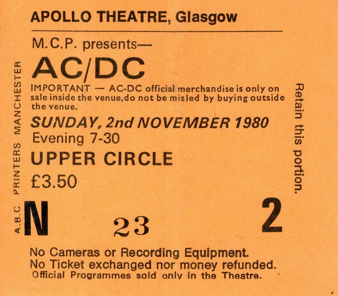 AC/DC's 1980 Concert & Tour History | Concert Archives