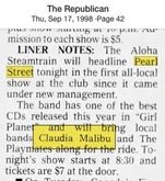 Aloha Steamtrain / The Claudia Malibu / The Playmates on Sep 17, 1998 [153-small]