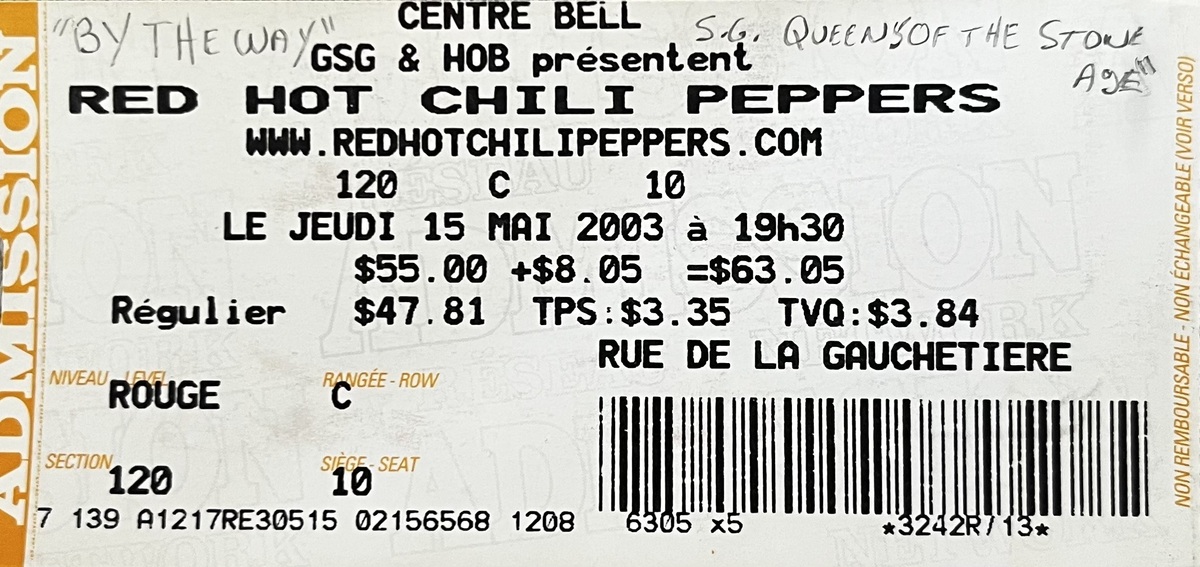 Red Hot Chili Peppers's 2003 Concert & Tour History | Concert Archives