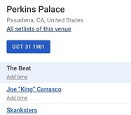 Beat, The / Joe “King” Carrasco / Skanksters on Oct 30, 1981 [849-small]