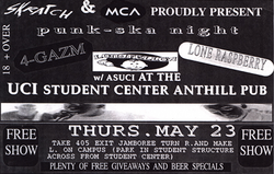 4-GAZM, Longfellow & Lone Raspberry show @ UC Irvine Anthill Pub - 5.23.96, tags: 4-GAZM, Longfellow, Lone Raspberry, Irvine, California, United States, Gig Poster, Student Center, UC Irvine (UCI) - 4-GAZM / Longfellow / Lone Raspberry on May 23, 1996 [987-small]