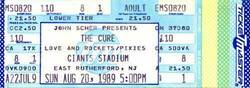 tags: The Cure, Pixies, Love And Rockets, Ticket - The Cure / Pixies / Love And Rockets / Shellyan Orphan on Aug 20, 1989 [770-small]