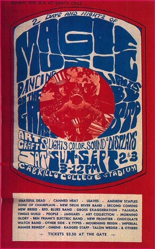 Concert History of Cabrillo College - Large 1967 Hsw 