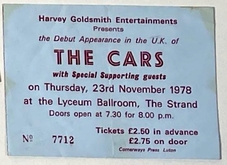 The Cars / The Fabulous Poodles / Next on Nov 23, 1978 [141-small]
