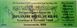 tags: Sprung Monkey, Eskimo Joe, Melbourne, Victoria, Australia, Ticket, Esplanade Hotel - Sprung Monkey / Eskimo Joe on Oct 8, 1998 [607-small]