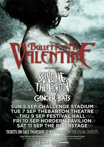 Bullet For My Valentine バンドT 2010 TOUR Vintage T Shirt Bullet For My Valentine - Gem