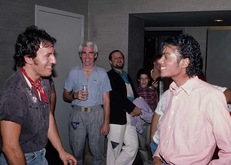 First meeting between Bruce Springsteen and Michael Jackson after the show., Michael Jackson / The Jacksons on Sep 1, 1984 [301-small]