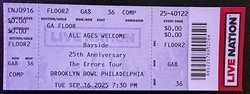 ticket stub, tags: Ticket - Bayside / The Sleeping on Sep 16, 2025 [814-small]