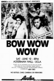 Bow Wow Wow @ Ackerman Hall, UCLA - 6.12.82, tags: Bow Wow Wow, Los Angeles, California, United States, Gig Poster, Advertisement, Ackerman Hall - Bow Wow Wow on Jun 12, 1982 [643-small]