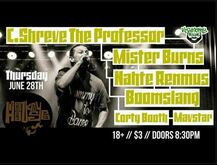 tags: C.Shreve the Professor, Corty Booth, Nahte Renmus, Mavstar, Mister Burns, Winooski, Vermont, United States, Gig Poster, The Monkey House - C.Shreve the Professor / Mister Burns / Nahte Renmus / Corty Booth / Mavstar / Boomslang (US-VT) on Jun 28, 2018 [749-small]