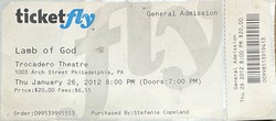 Lamb Of God / The Acacia Strain / Too Late The Hero on Jan 26, 2012 [789-small]