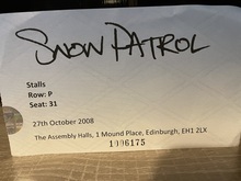 tags: Snow Patrol, Edinburgh, Scotland, United Kingdom, Ticket, Assembly Rooms - Snow Patrol on Oct 27, 2008 [108-small]