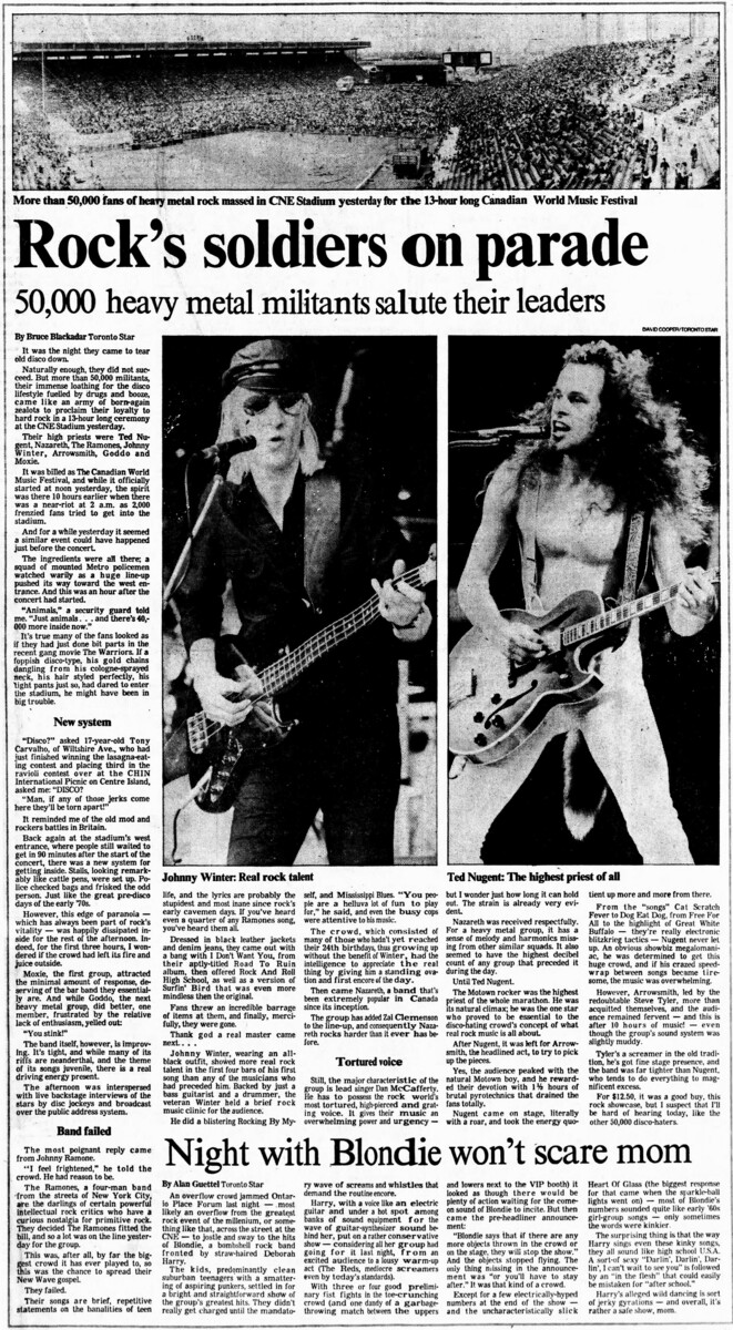 Jul 02, 1979: Canadian World Music Festival at Canadian National