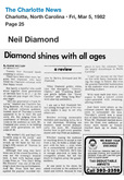 Newspaper concert review, Neil Diamond on Mar 4, 1982 [972-small]