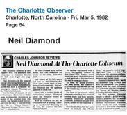 Poor concert review which provoked many letters to the editor, Neil Diamond on Mar 4, 1982 [978-small]