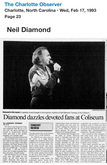 Concert review, Neil Diamond on Feb 16, 1993 [842-small]