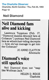  Neil Diamond review letters to the editor , Neil Diamond on Feb 16, 1993 [843-small]