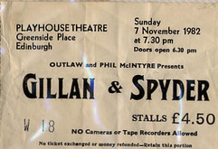 tags: Spider, Gillan, Spyder, Edinburgh, Scotland, United Kingdom, Ticket, Edinburgh Playhouse Theatre - Gillan / Spider on Nov 7, 1982 [627-small]