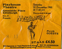 tags: Marillion, Edinburgh, Scotland, United Kingdom, Ticket, Edinburgh Playhouse - Border Boogie Band / Marillion on Dec 31, 1983 [267-small]