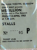 tags: Marillion, Glasgow, Scotland, United Kingdom, Ticket, Pavilion Theatre Glasgow - Marillion / Peter Hammill on Apr 8, 1983 [276-small]