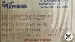 tags: Rick Wakeman, Claire Hamill, Edinburgh, Scotland, United Kingdom, Ticket, Edinburgh Playhouse Theatre - Rick Wakeman / Claire Hamill on Apr 29, 1985 [398-small]