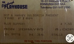 tags: The Firm, Edinburgh, Scotland, United Kingdom, Ticket, Edinburgh Playhouse - The Firm on May 20, 1985 [399-small]