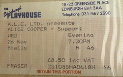 tags: Alice Cooper, Edinburgh, Scotland, United Kingdom, Ticket, Edinburgh Playhouse Theatre - Alice Cooper on Nov 26, 1986 [923-small]