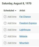 Grand Funk Railroad / Ten Years After / Sly and the Family Stone / Cactus / Alice Cooper / Lighthouse / Crowbar / Syrinx on Aug 9, 1970 [433-small]