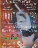 Any Two Words / Hush Now, Sweet Halo / Bum Rush / Antillion on Feb 8, 2025 [488-small]