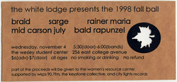 Braid / Rainer Maria / Mid Carson July / Sarge on Nov 4, 1998 [580-small]