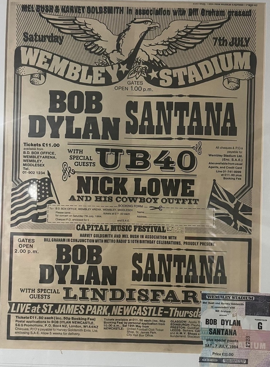 Jul 07, 1984: Bob Dylan / UB40 / Santana / Nick Lowe and His