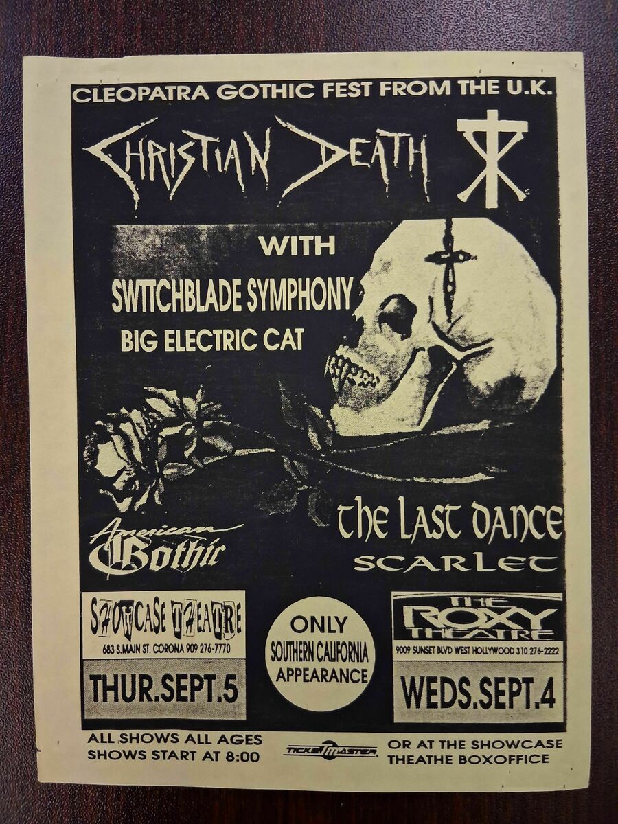 Christian Death Concert & Tour History (Updated for 2026