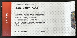 ticket stub, tags: Ticket - Too Many Zooz / Muscle Tough / Street Beans on Dec 9, 2025 [116-small]