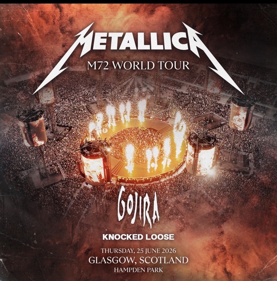 Jun 25, 2026: Metallica / Gojira / Knocked Loose at Hampden Park