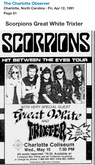 Newspaper advertisement, Scorpions / Trixter / Great White on May 15, 1991 [149-small]