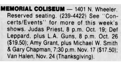 Concert Ad, Van Halen / Private Life on Nov 24, 1988 [142-small]