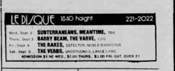 The Rakes (US) / Defectors / Noble Barrister on Sep 4, 1981 [759-small]