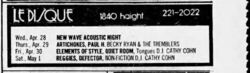 The Reggies / Defectors / Non-fiction / DJ Cathy Cohn on May 1, 1982 [516-small]